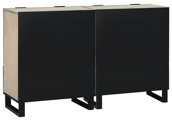 Sestava komody 2 ks Bílá 120 x 33 x 75 cm Masivní mangové dřevo 3310046