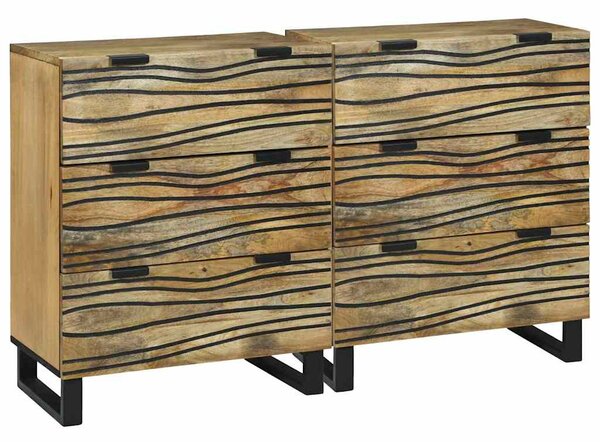 Sestava komody 2 ks Přírodní 120 x 33 x 75 cm 3310040