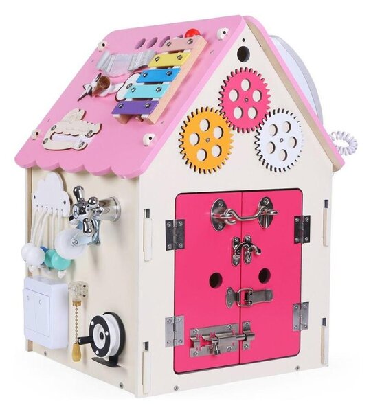 2Kids Toys - Activity board domeček růžová