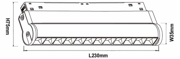 Alex Deep LED svítidlo pro 48V lištu natáčecí 120mm - 6W