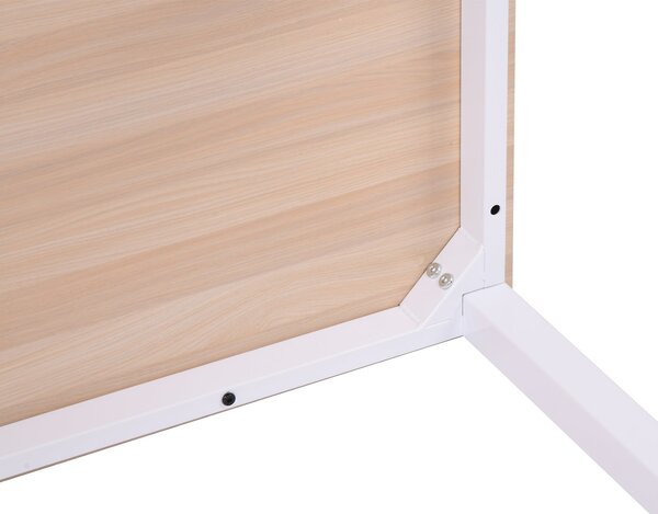 HOMCOM Moderní pracovní stůl se železnou konstrukcí a nastavitelnými nohami 120x60x76 cm Bílý a přírodní | Aosom