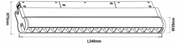 Alex Deep LED svítidlo pro 48V lištu natáčecí 120mm - 6W