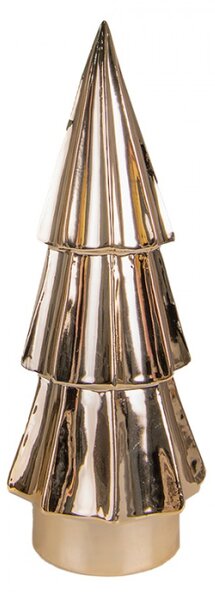 Zlatý porcelánový dekorační vánoční stromek – 6x16 cm