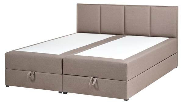 Kontinentální postel s úložným prostorem BARONET Tkanina Taupe 160 x 200 cm