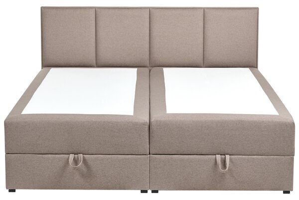Kontinentální postel s úložným prostorem BARONET Tkanina Taupe 160 x 200 cm