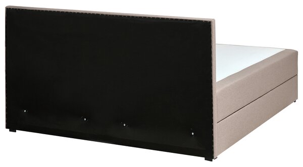 Kontinentální postel s úložným prostorem BARONET Tkanina Taupe 160 x 200 cm