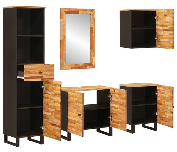 Koupelnové sady 5 ks Přírodní 38 x 33 x 160 cm 3310105