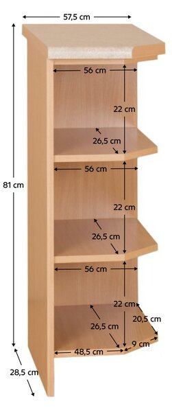 KONDELA Kuchyňská skříňka, olše, pravá, LORA MDF NEW KLASIK S30N