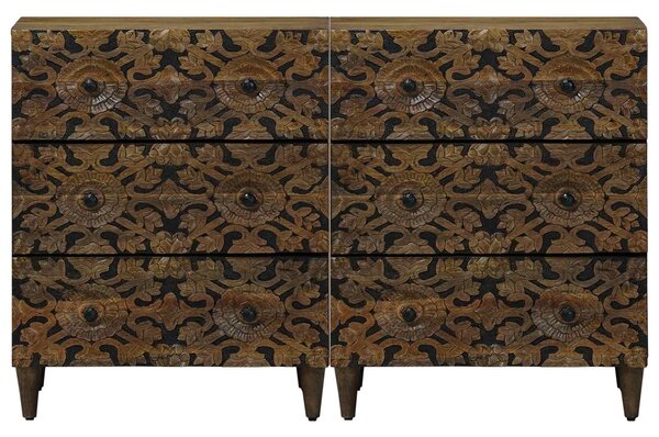 Servírovací skříň 2 ks 60 x 33,5 x 75 cm Masivní mangové dřevo 3310106