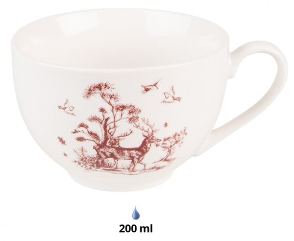 Porcelánový šálek s podšálkem Pretty Forest – 12x9x6 cm