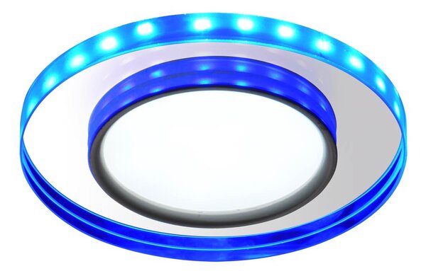 LED stropní zápustné osvětlení FALLI, 8W, studená bílá, 11cm, kulaté, modré