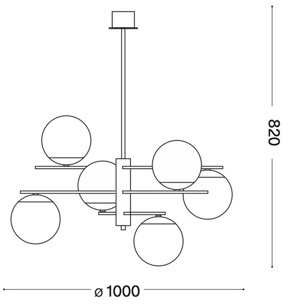 Ideal lux Gourmet E14 závěsné svítidlo lustr Ø 1315mm