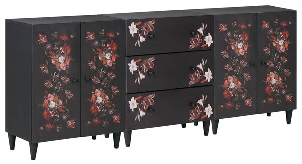 Úložné skříně 3 ks 180 x 33 x 75 cm Masivní mangové dřevo 3310140