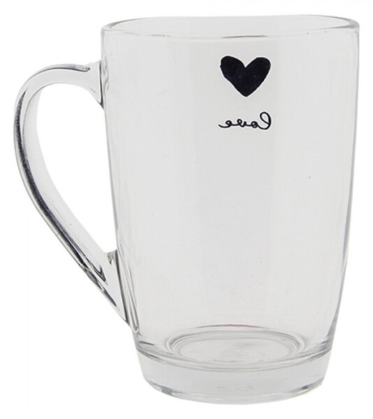 Skleněný hrnek se srdíčkem Love Birds – 300 ml