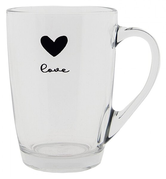 Skleněný hrnek se srdíčkem Love Birds – 300 ml