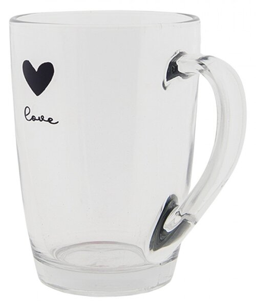 Skleněný hrnek se srdíčkem Love Birds – 300 ml