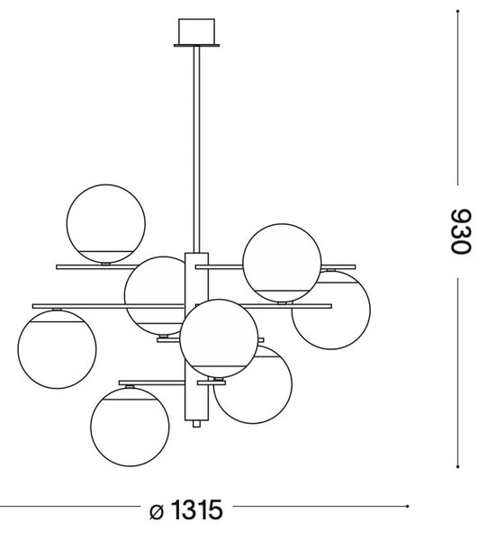Ideal lux Gourmet E14 závěsné svítidlo lustr Ø 1315mm