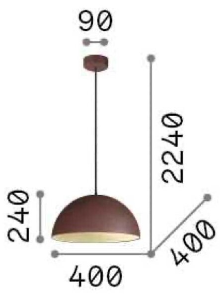 Ideal lux Folk E27 závěsné svítidlo Ø400mm