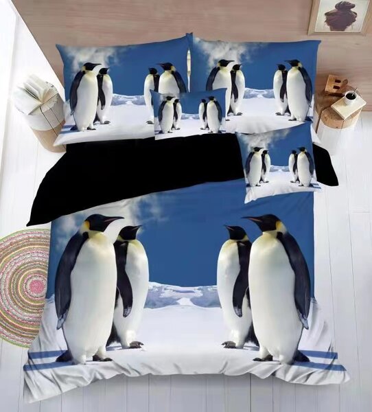 7dílné 3D povlečení – Tučňáci – 140x200 cm