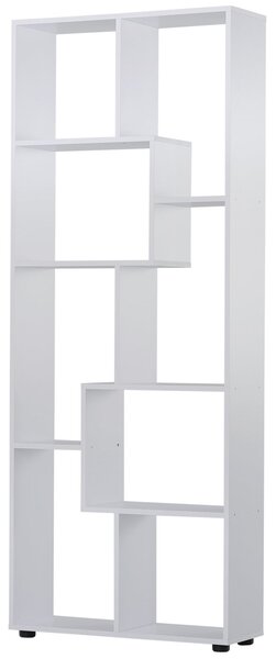 HOMCOM Moderní vertikální knihovna s 8 policemi z E1 dřevotřísky 70 x 24 x 178 cm bílá | Aosom