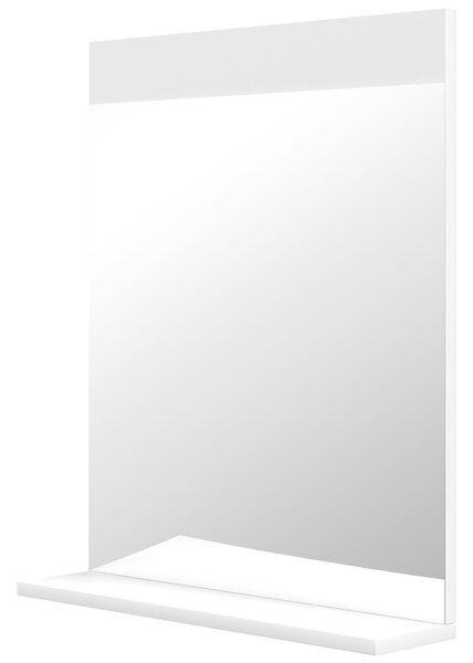 HOMCOM Zrcadlo do koupelny s otevřenou policí pro předsíně 50x12x60 cm Bílá | Aosom