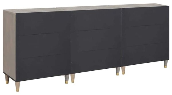 Sada koupelnových skříněk 3 ks 180 x 33 x 75 cm Šedá a zlatá 3310152