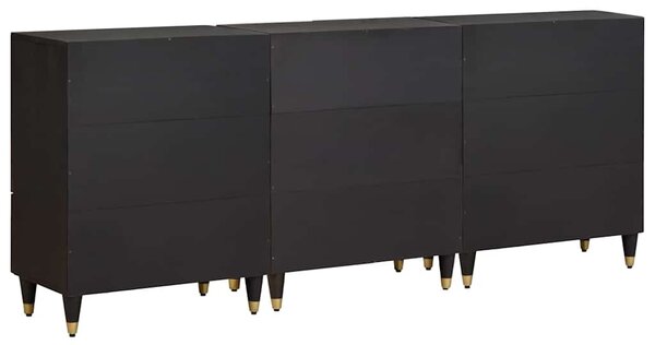 Sada koupelnových skříněk 3 ks 180 x 33 x 75 cm Černá 3310158