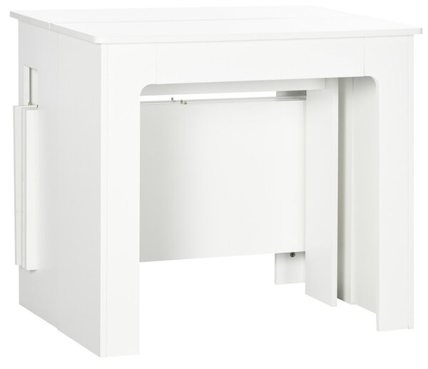 HOMCOM Rozkládací Jídelní Stůl pro 4-6 Osob se Sklopnými Křídly Multifunkční Pomocný Stůl do Kanceláře a Kuchyně Nosnost 60 kg 180x85x75 cm Bílý | Aos