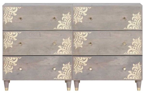 Servírovací skříň 2 ks 60 x 33 x 75 cm Masivní mangové dřevo 3310151