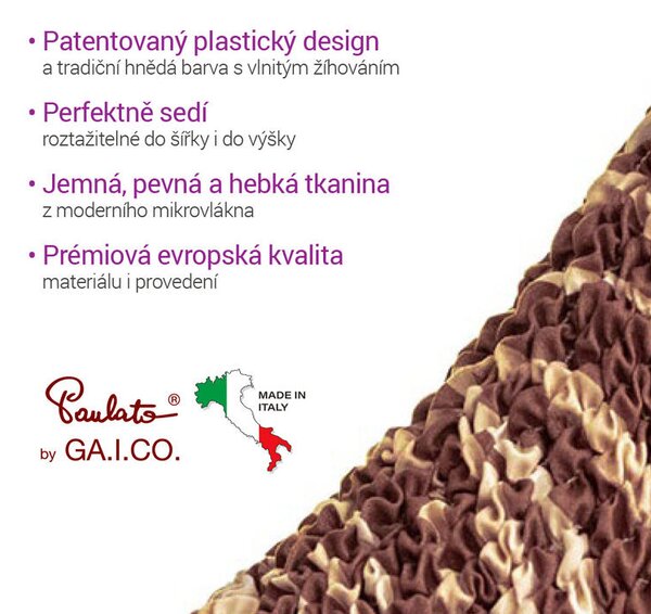 Bielastické potahy UNIVERSO NOVÉ žíhané hnědé křeslo (š. 60 - 110 cm)