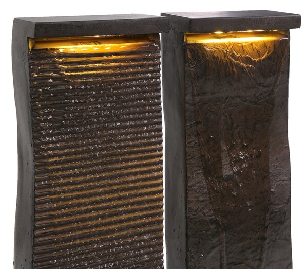 Zahradní fontána s LED hnědá SUNLINE