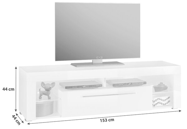 KOMODA POD TELEVIZI, bílá, 153/44/44 cm MID.YOU - Online Only TV příslušenství, Online Only