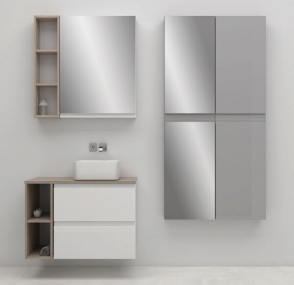 Cersanit S590-030 - Zrcadlová koupelnová skříňka MODUO 80x40 cm