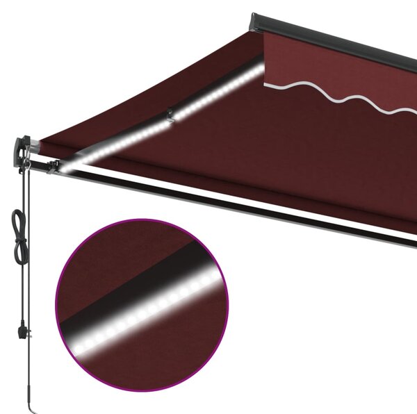Stahovací markýza Vínová 350 x 250 cm Polyester 3310185
