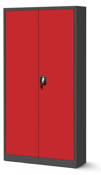 Plechová dílenská skříň se zásuvkami DAREK, 920 x 1850 x 500 mm, antracitovo-červená