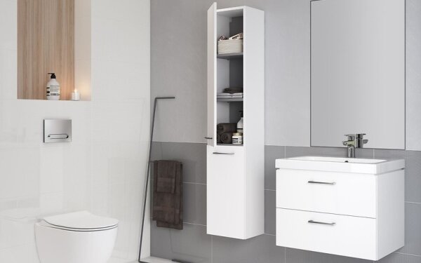 Cersanit S801-149-DSM - Závěsná koupelnová skříňka s umyvadlem LARA 80 cm bílá