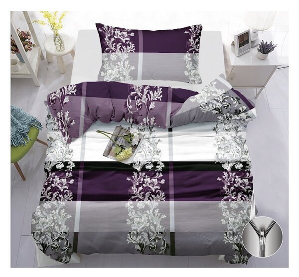 Luxusní oboustranné povlečení 140×200/70×90 – Modré ornamentální | Zip | Elegantní design