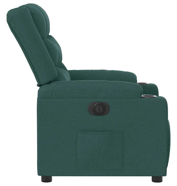 Elektrické polohovací křeslo tmavě zelené textil 3310250