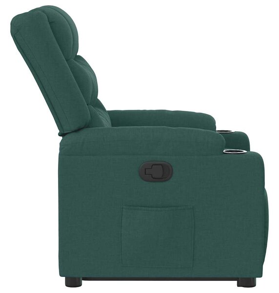 Zvedací polohovací křeslo tmavě zelené textil 3310264