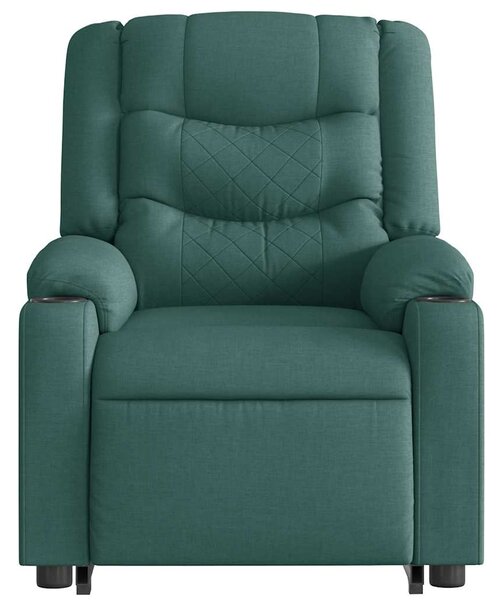 Zvedací polohovací křeslo tmavě zelené textil 3310264