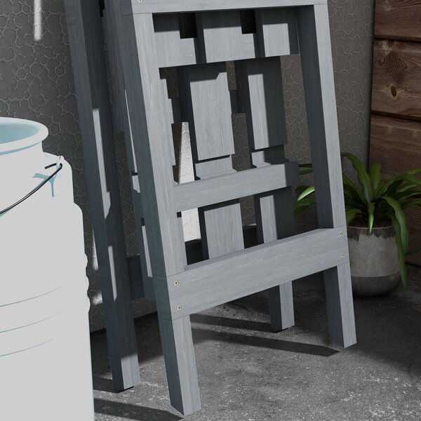 Skládací 3-úrovňový dřevěný stojan na květiny Outsunny s rámem ve tvaru A pro interiér a exteriér, obývací pokoj, zahradu, balkon 100x36x112 cm Šedá |