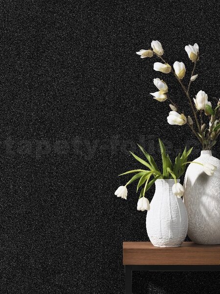Vliesové tapety na zeď IMPOL Timeless 02403-10, rozměr 10,05 m x 0,53 m, strukturovaná černá s třpytkami, ERISMANN