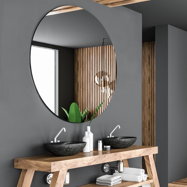 Zrcadlo kulaté Ø 50 cm VYBERTE ZAVĚŠENÍ ZRCADLA: lepené úchyty na zrcadle