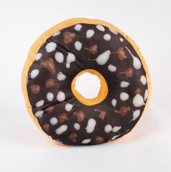 Dekorační polštářek Donut s polevou – různé druhy Barva: Bílá poleva s barevným posypem