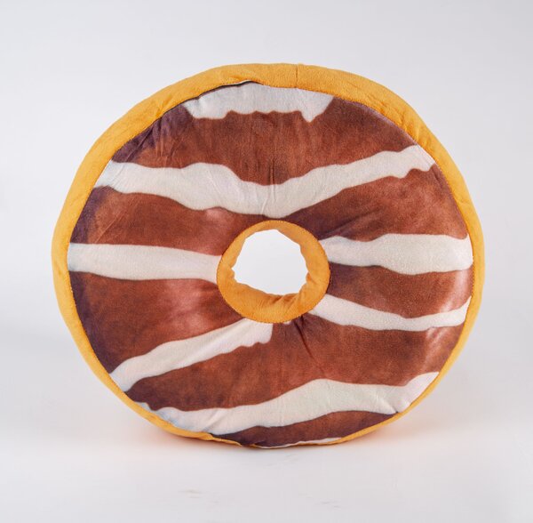 Dekorační polštářek Donut s polevou – různé druhy Barva: Bílá poleva s barevným posypem