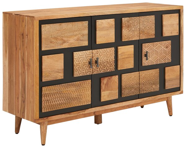 ŠIROKÁ KOMODA, akácie, mangové dřevo, přírodní barvy, 130/82/42 cm Livetastic - Online Only komody, Online Only