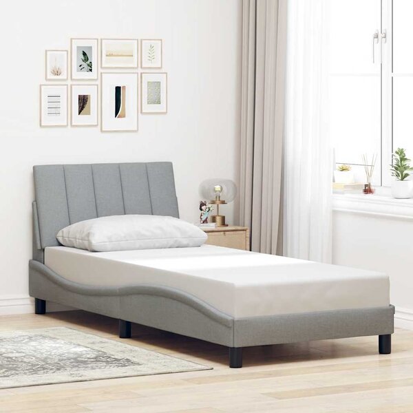 Rám postele bez matrace Hanko světle šedá 90 x 190 cm textil 3310426