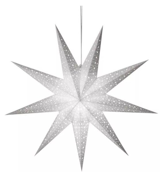 Závěsná vánoční papírová hvězda papírová, 1xE14, 60cm, bílá
