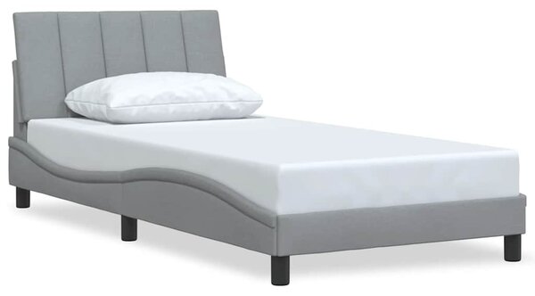 Rám postele bez matrace Hanko světle šedá 100 x 200 cm textil 3310370