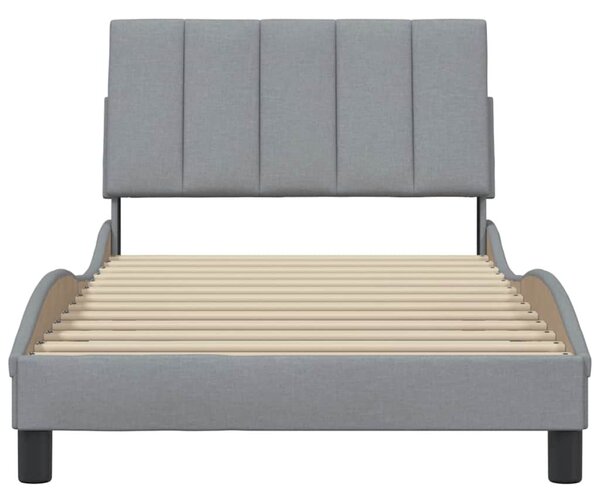 Rám postele bez matrace Hanko světle šedá 100 x 200 cm textil 3310370